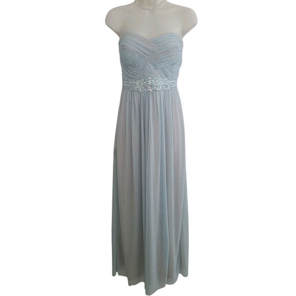 Elegant Formal Princess Dress Light Blue Gown Lined Glitter Accents Size 5 - Picture 1 of 6